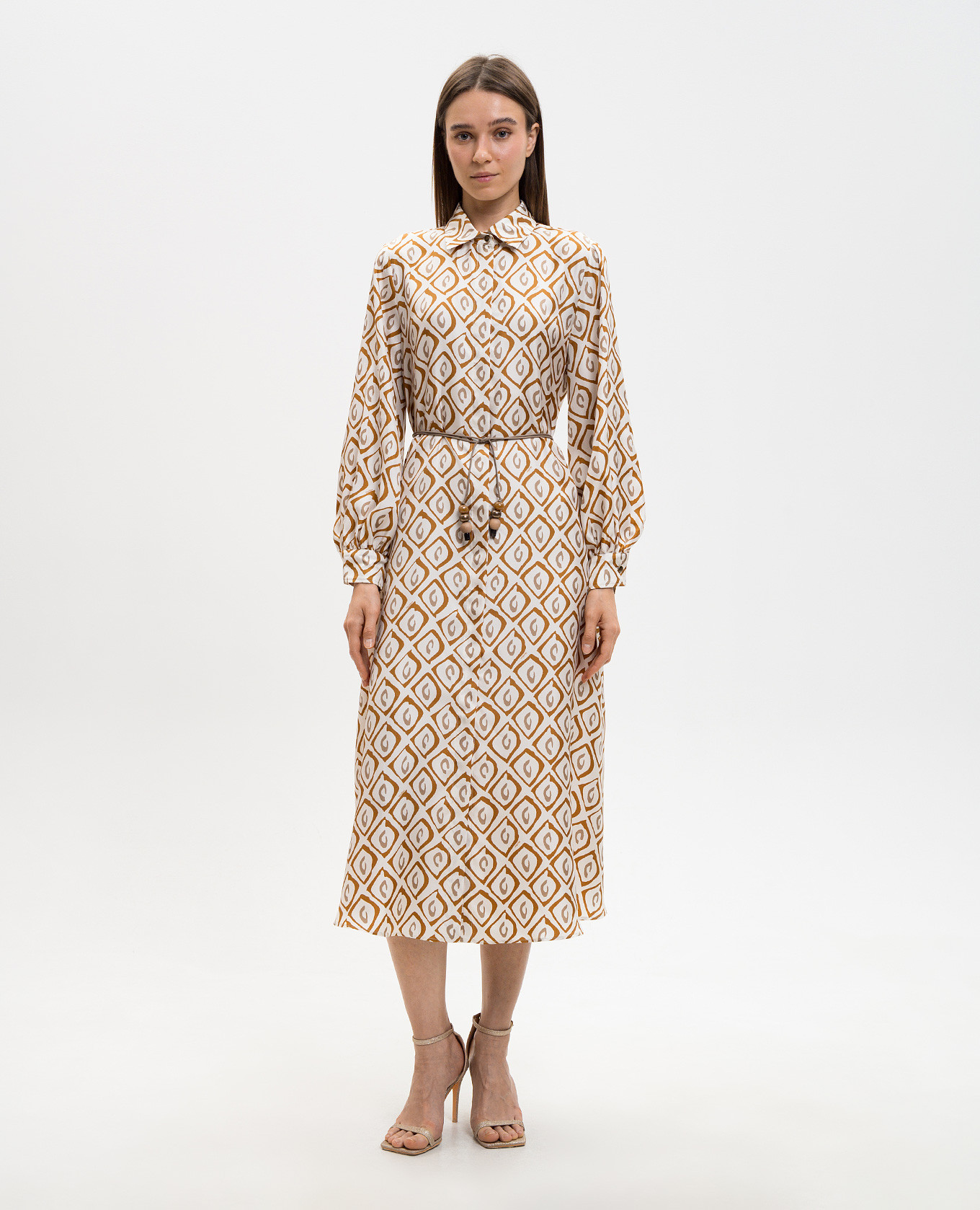 White printed silk shirt dress with belt Max Mara
White printed silk shirt dress with belt Max Mara