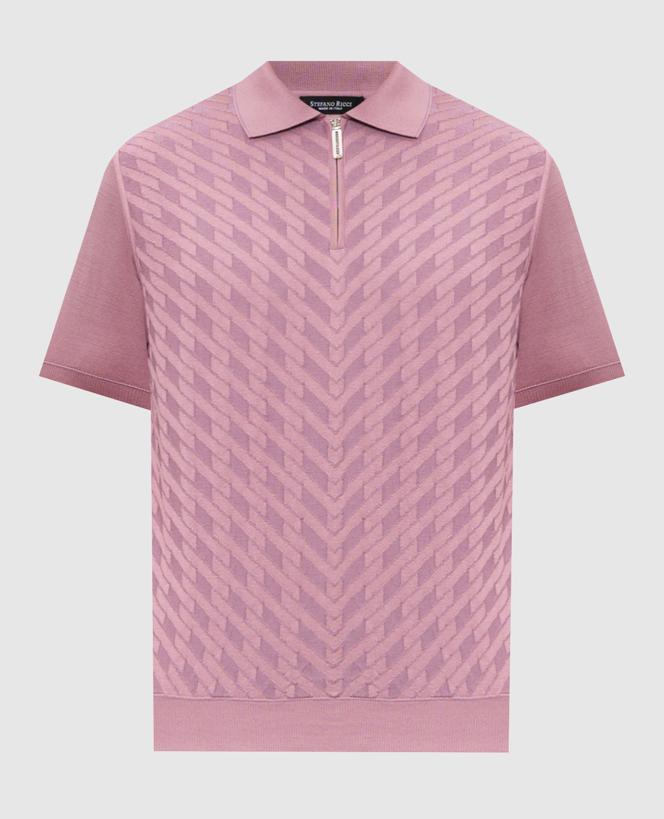 Pink polo shirt with geometric silk pattern Stefano Ricci
Pink polo shirt with geometric silk pattern Stefano Ricci