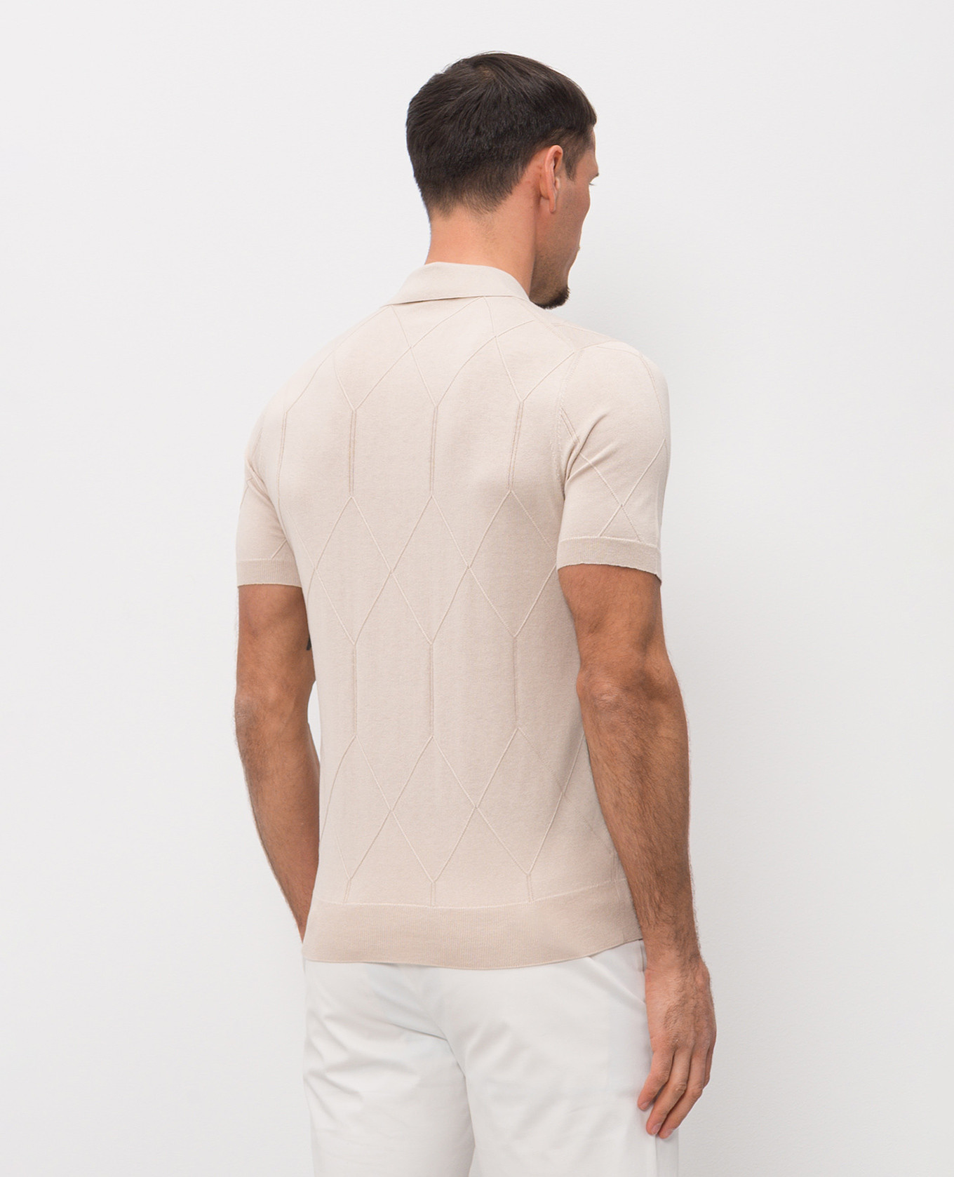 Beige polo shirt with geometric pattern Enrico Mandelli
Beige polo shirt with geometric pattern Enrico Mandelli