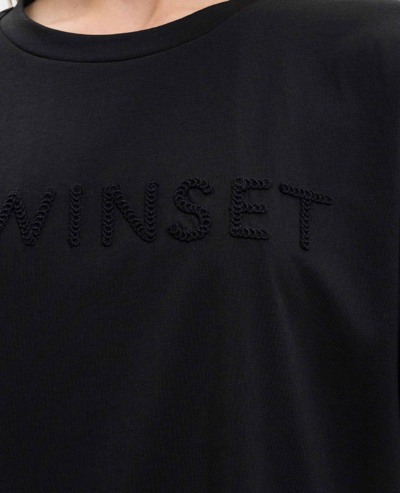 Black T-shirt with embroidered logo Twinset
Black T-shirt with embroidered logo Twinset