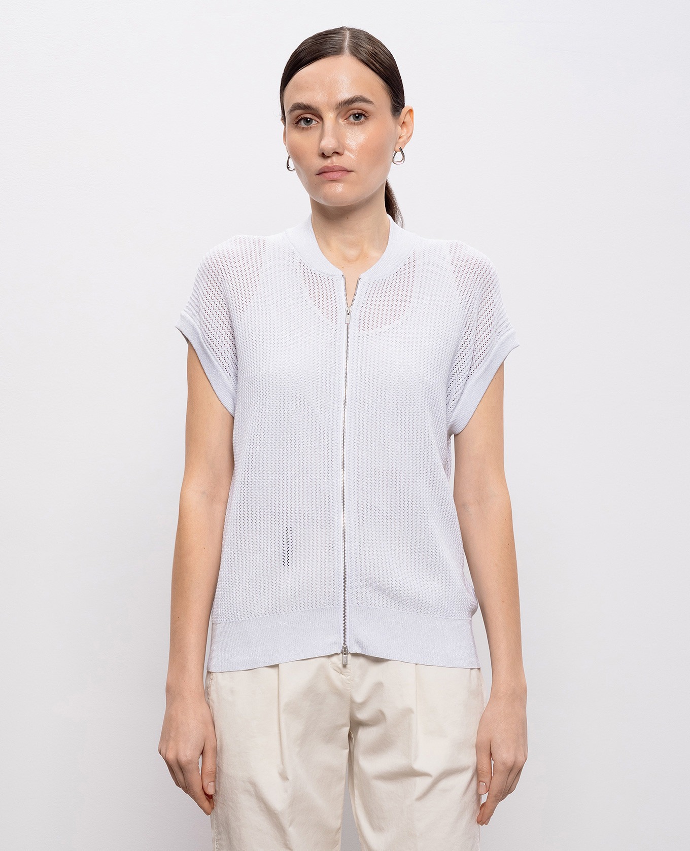Gray lurex zippered vest Peserico, Grey
Gray lurex zippered vest Peserico, Grey