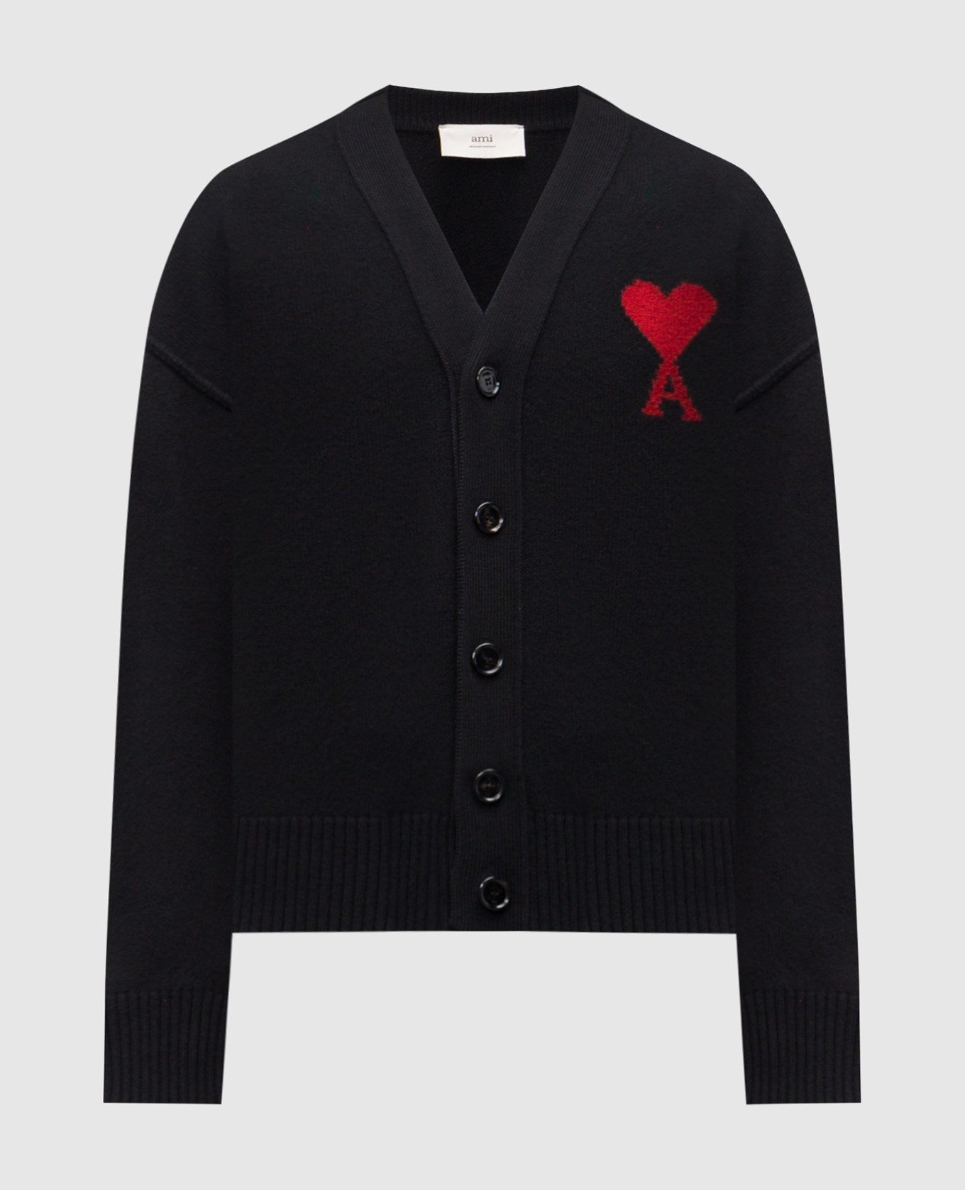 Black wool cardigan with emblem Ami Paris
Black wool cardigan with emblem Ami Paris