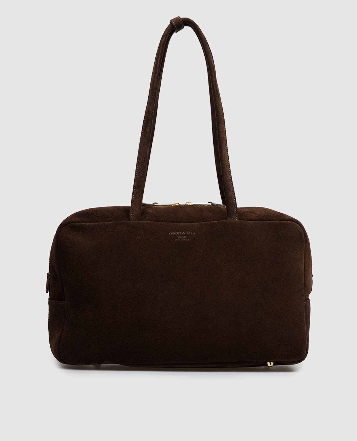 Brown suede bowler bag with embossed logo Christian Villa
Brown suede bowler bag with embossed logo Christian Villa