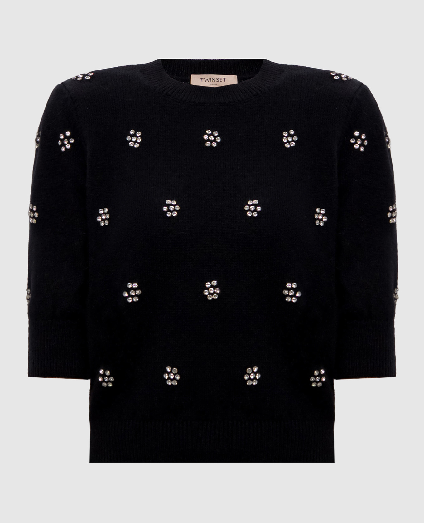 Black angora wool top with logo Twinset
Black angora wool top with logo Twinset