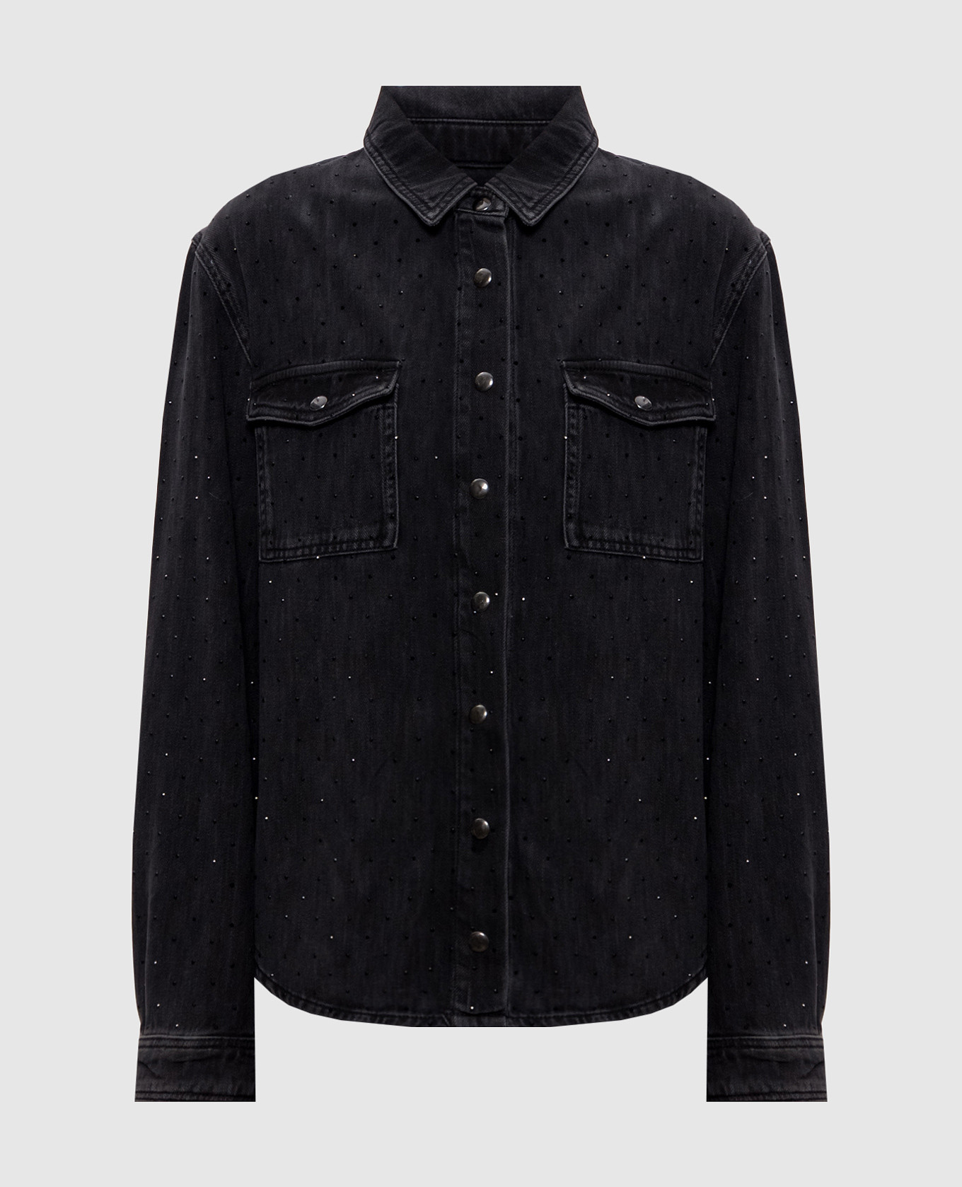 Black denim shirt with logo Twinset
Black denim shirt with logo Twinset