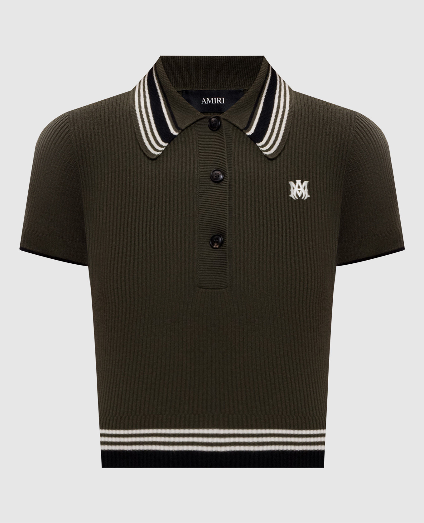 Khaki ribbed wool polo shirt AMIRI
Khaki ribbed wool polo shirt AMIRI