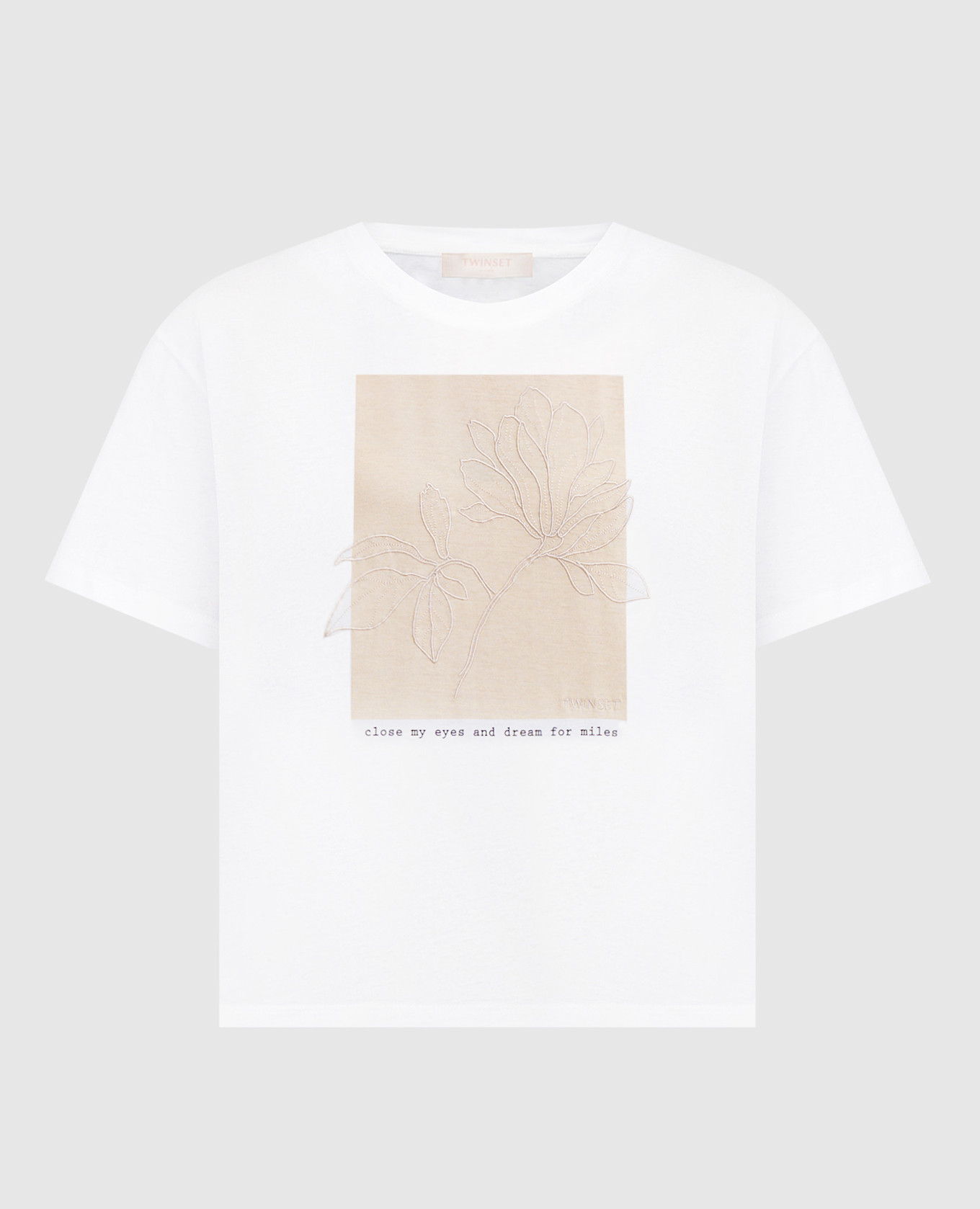 White T-shirt with branded embroidery Twinset
White T-shirt with branded embroidery Twinset