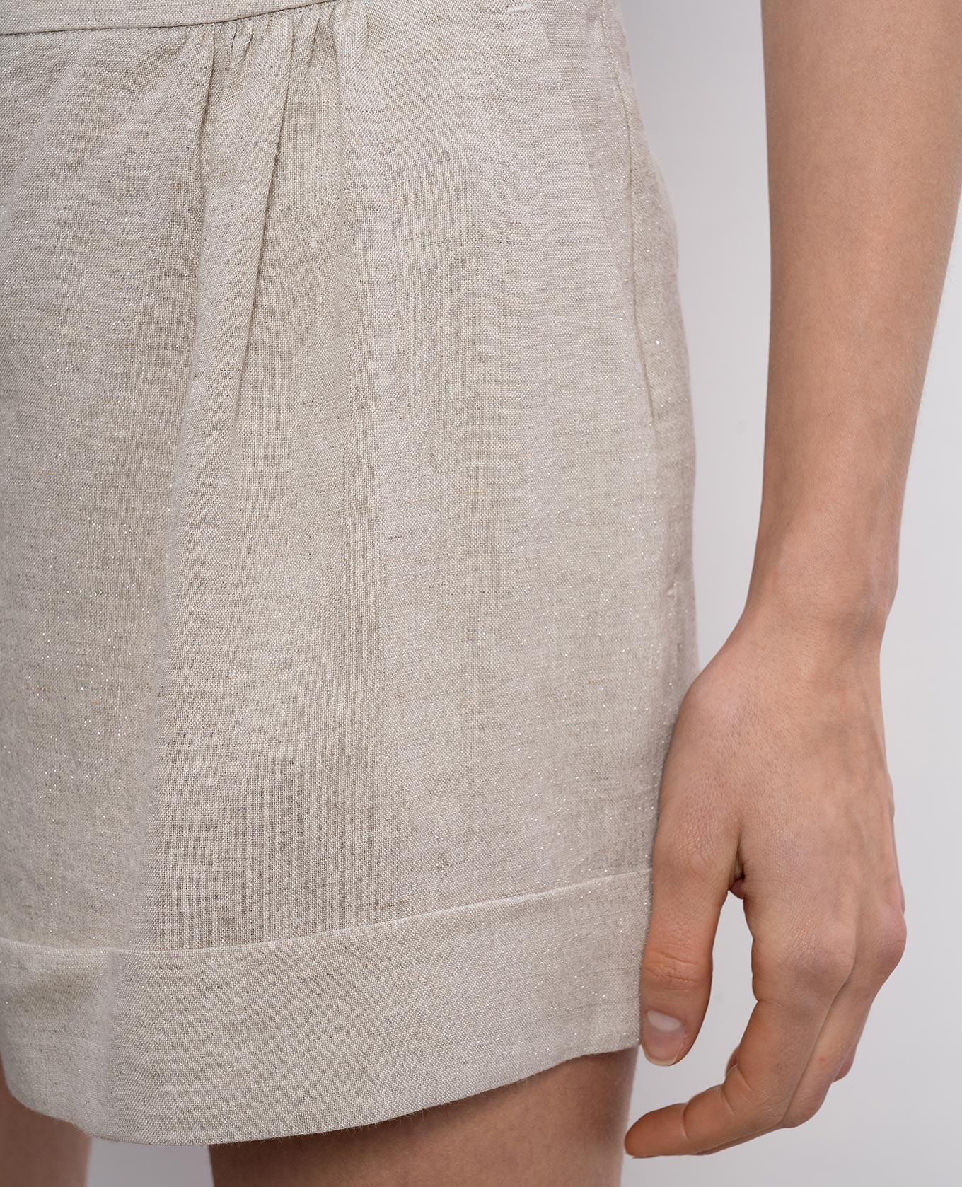 Gray linen shorts with lurex Twinset, Grey
Gray linen shorts with lurex Twinset, Grey
