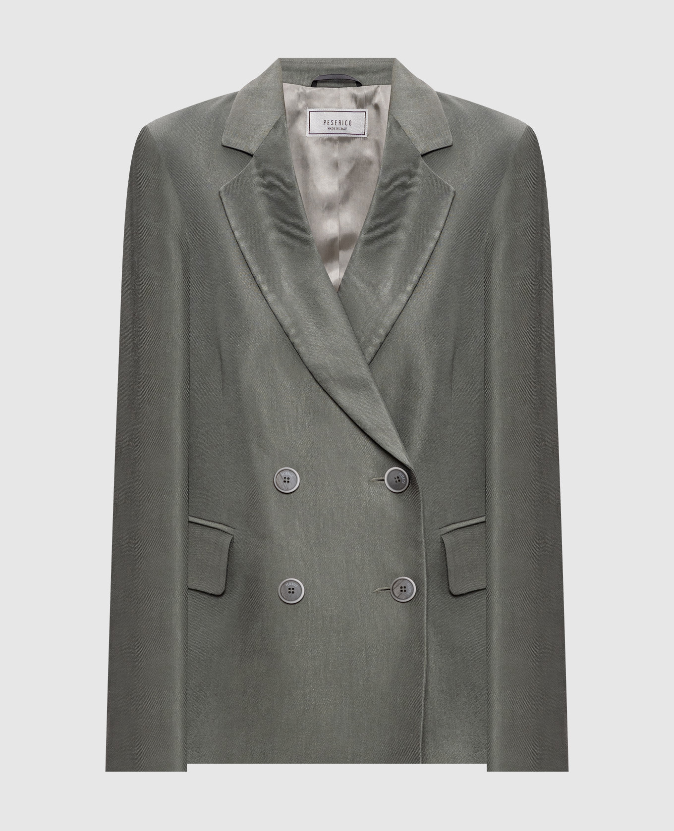 Green double-breasted jacket with linen Peserico
Green double-breasted jacket with linen Peserico
