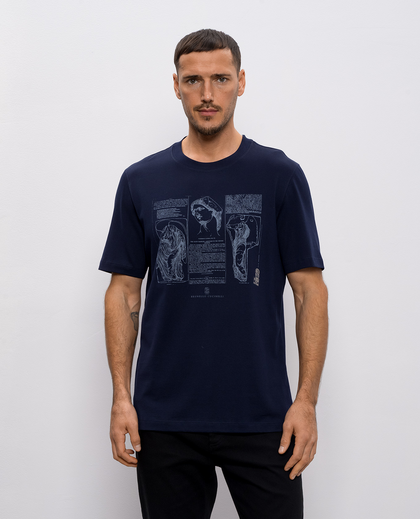 Blue T-shirt with branded print Brunello Cucinelli
Blue T-shirt with branded print Brunello Cucinelli