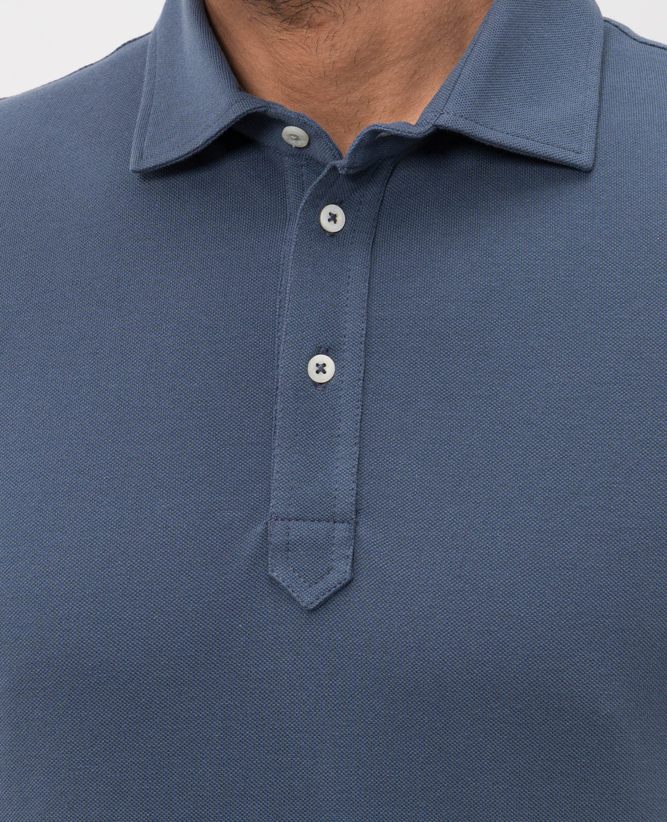 Blue polo with layering effect Brunello Cucinelli
Blue polo with layering effect Brunello Cucinelli