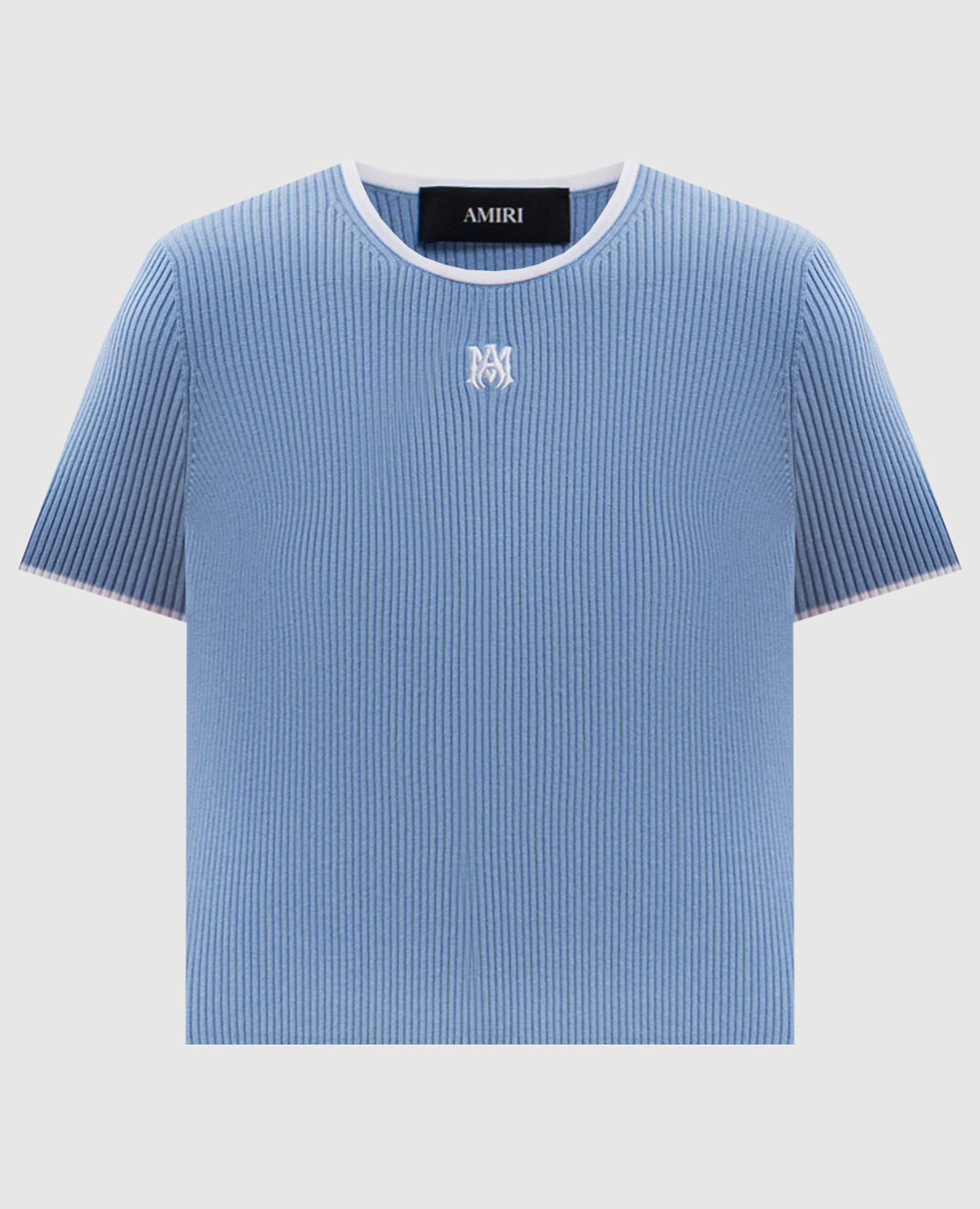 Blue cropped T-shirt with embroidery AMIRI, Light blue
Blue cropped T-shirt with embroidery AMIRI, Light blue
