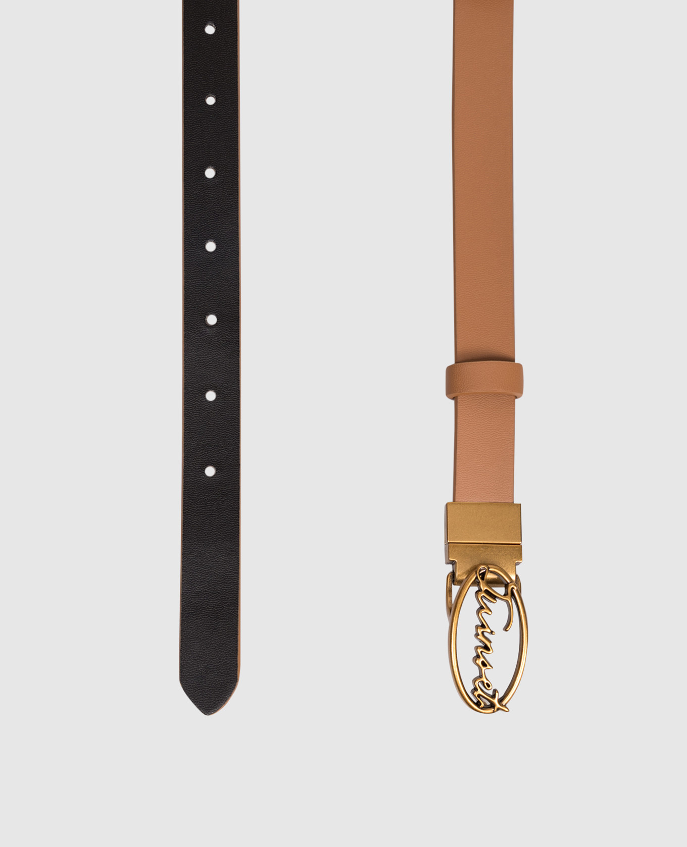 

Reversible belt with logo Twinset, Brown