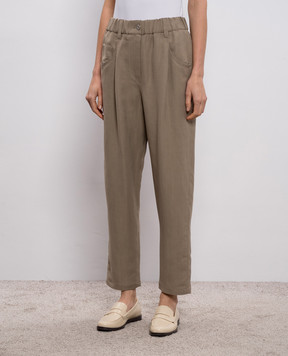 Brunello Cucinelli Brown linen pants MH126P9148