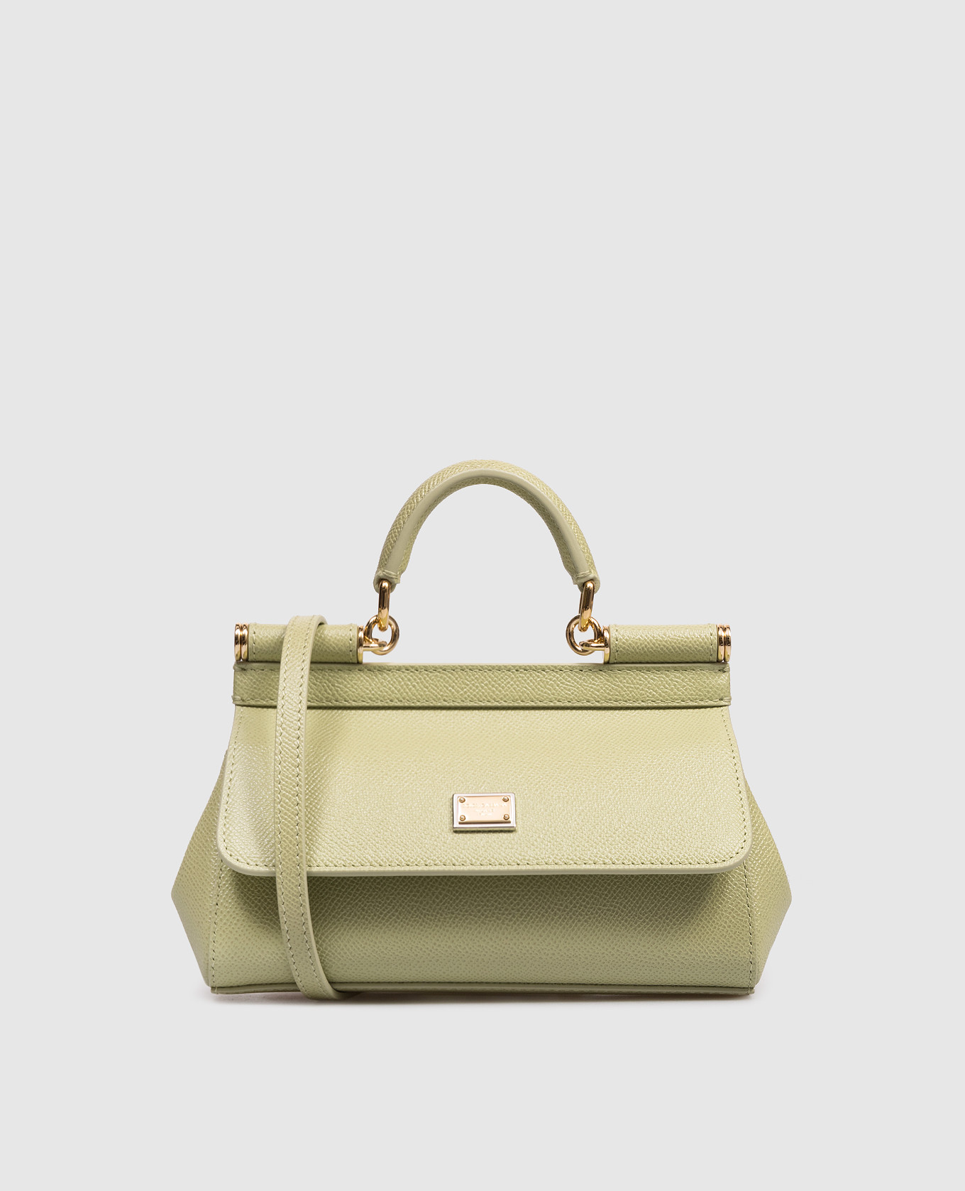 

Sicily green leather bag with logo plate Dolce&Gabbana