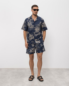 Moncler Blue printed shirt L10912F00047599GH