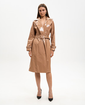 Dolce&Gabbana Brown patent trench coat F0W3WTFUSW7