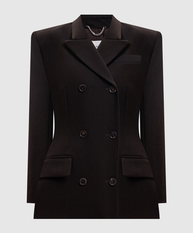 Braune, zweireihige Wolljacke