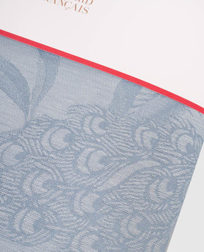 Le Jacquard Fraincais Blue À l'orangerie patterned linen tablecloth 30543