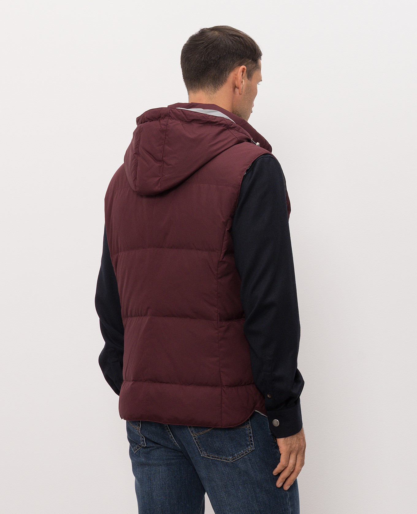 Burgundy down vest Brunello Cucinelli 4