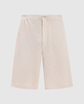 Off-White Beige shorts with OFF logo pattern 44XCB092C9J0010