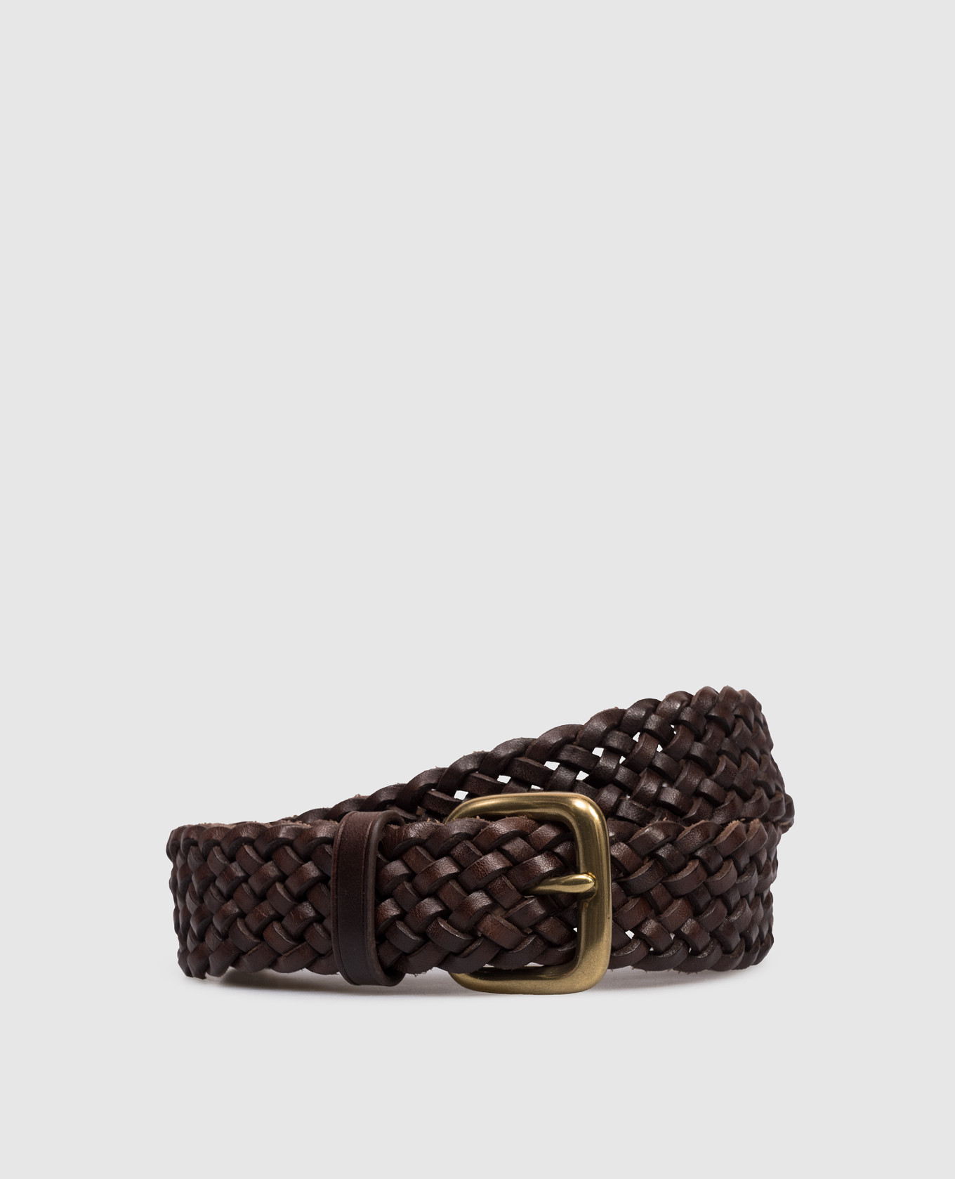 

Brown leather braided belt Dragon