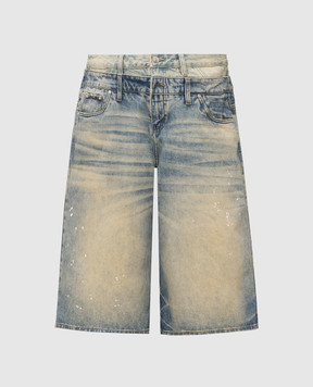 Misbhv Blue Dirt Baggy Denim Shorts 260U309