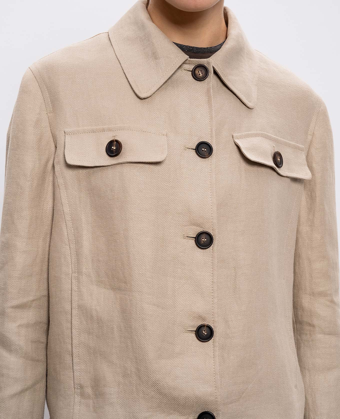 Beige linen jacket Brunello Cucinelli 5