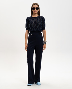 Twinset Blue flared pants with logo 261TP2144