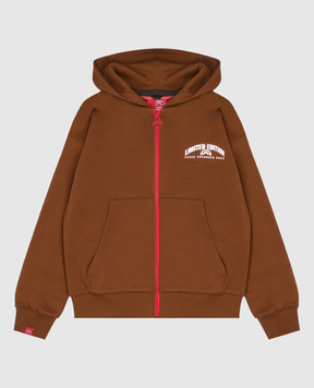 Sprayground Children's brown sports jacket with logo print SPY1486GBRWN