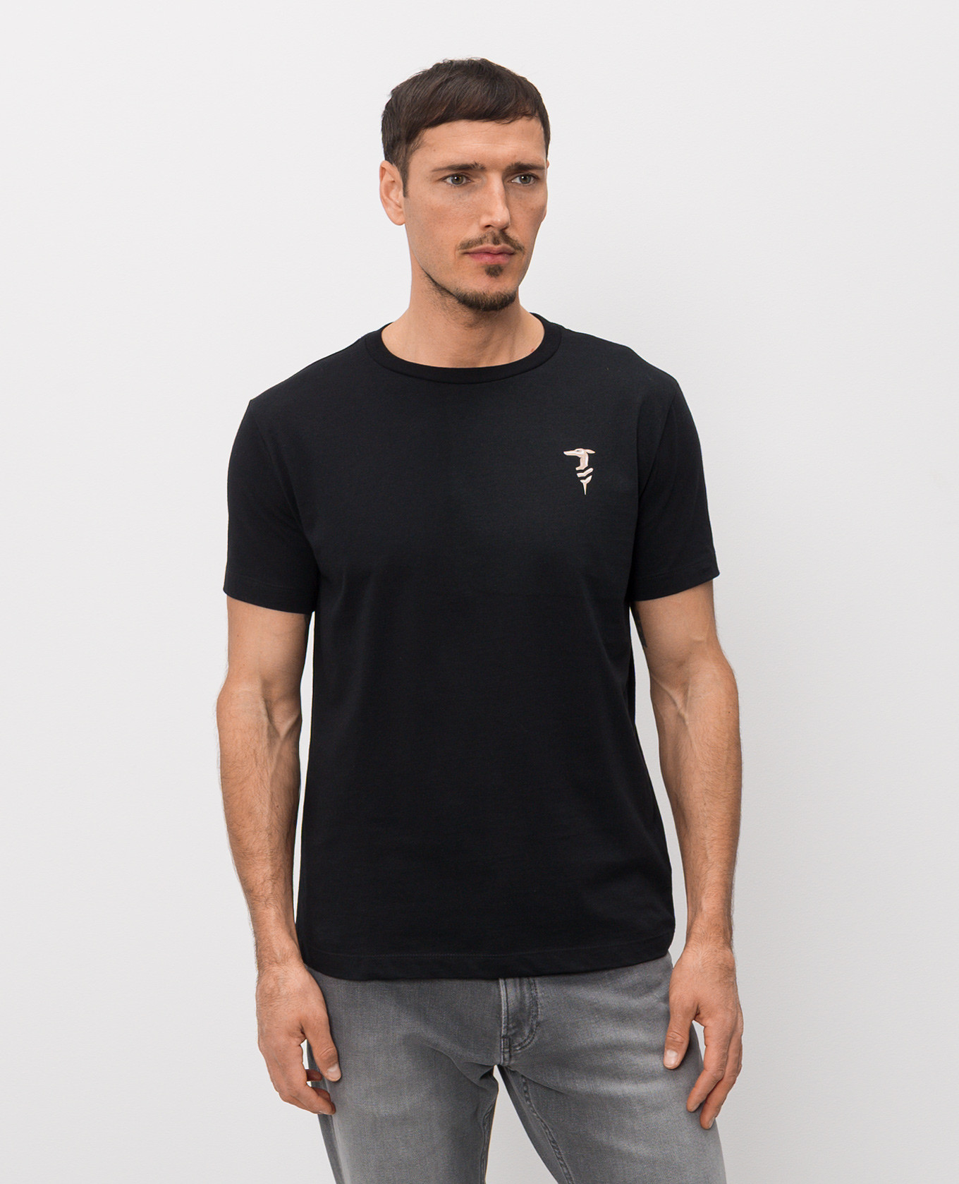 

Black T-shirt with logo print Trussardi