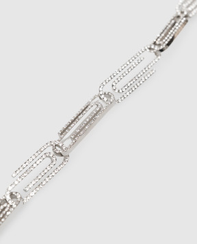 Off-White Silver Paperclip Bracelet with Crystals OWOA132S26MET001