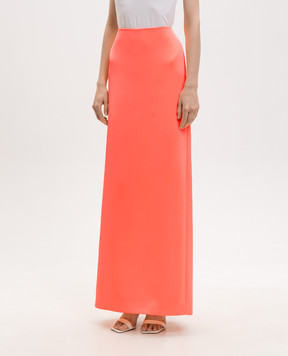 David Koma Orange maxi skirt with slit SS26DK09SL
