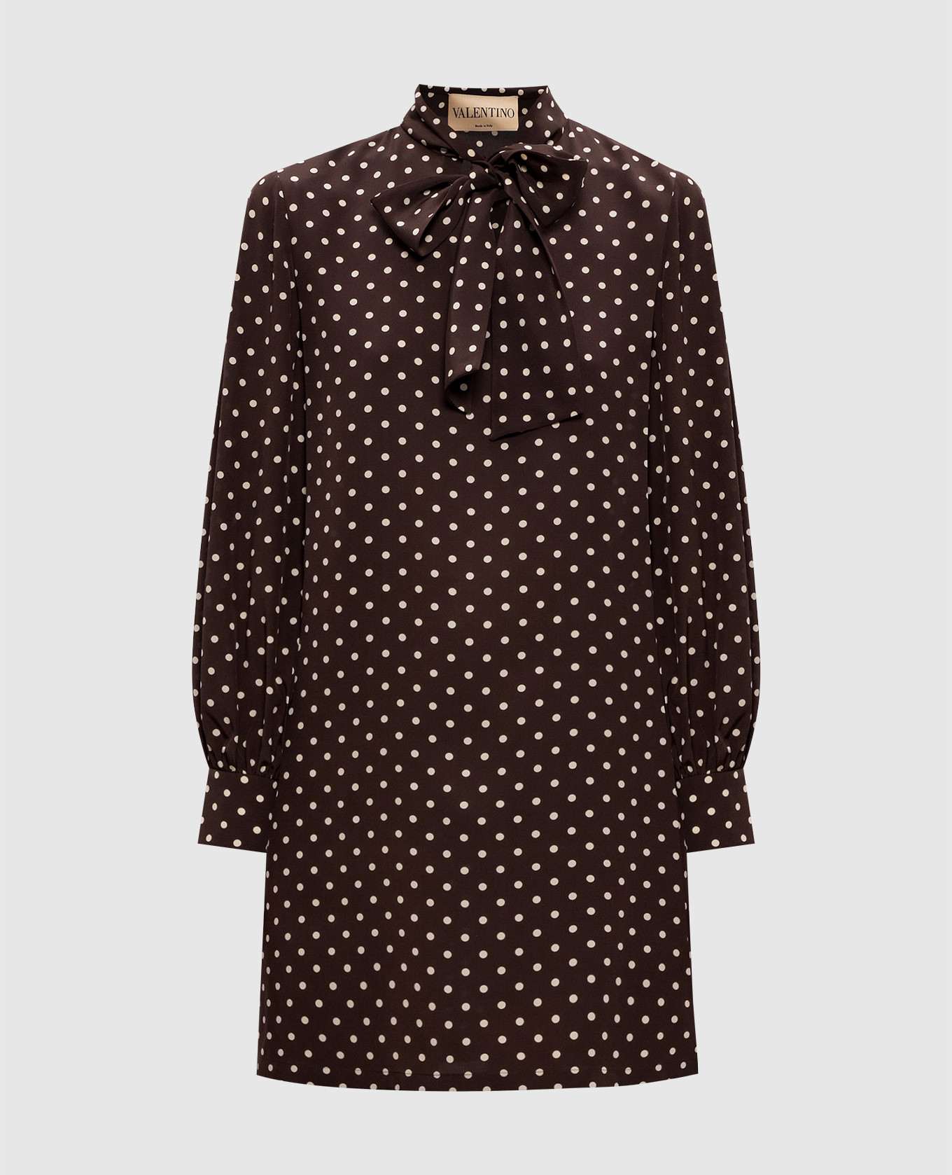 

Brown polka dot silk dress Valentino
