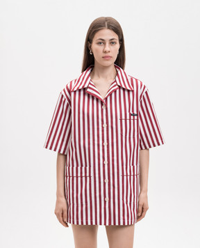 Dolce&Gabbana Burgundy striped shirt F5U29TFR527
