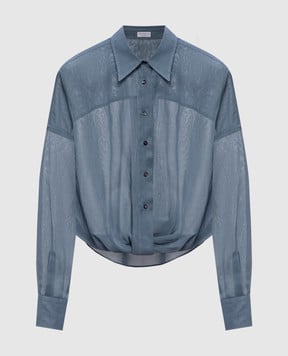 Brunello Cucinelli Gray blouse with drapery M0F91MX616