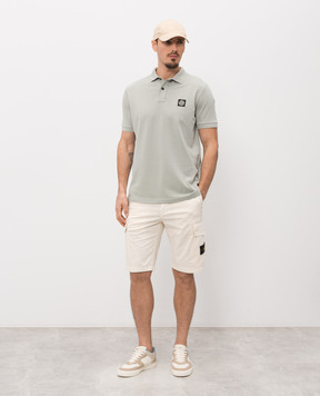 Stone Island Green polo shirt with logo patch L1S152200008S0017