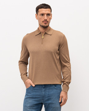 Stefano Ricci Brown silk polo shirt K414000P30F26160