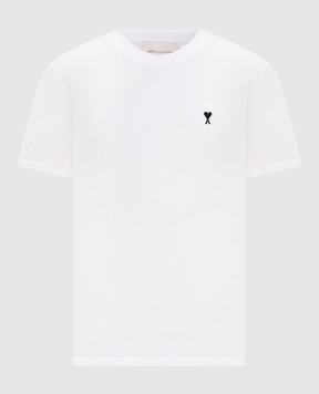 Ami Paris White T-shirt with embroidery HTS346724