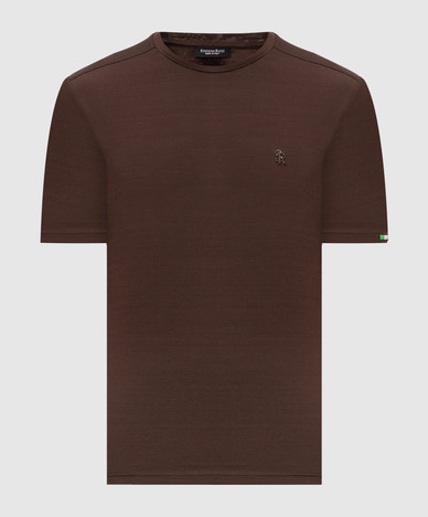Brown straight-cut T-shirt
