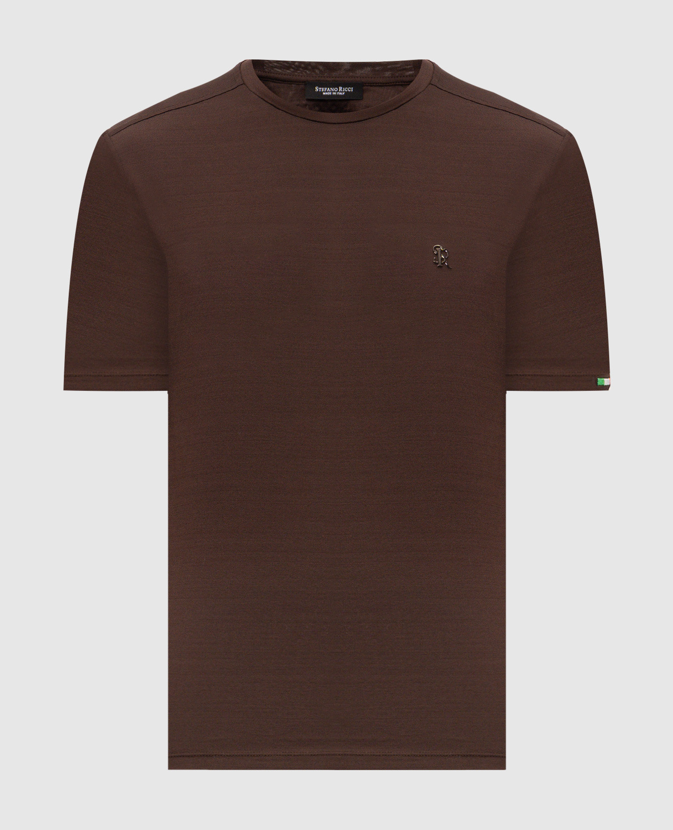 Brown straight-cut T-shirt