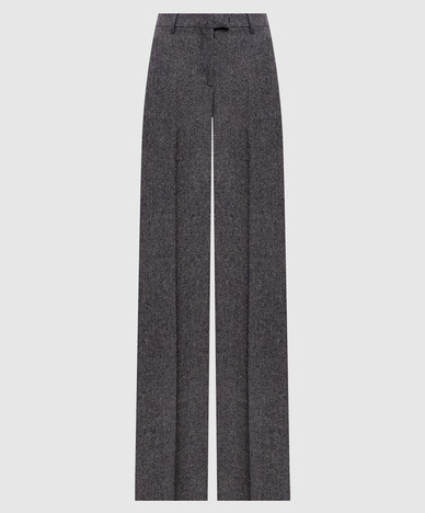 Gray wool and silk pants