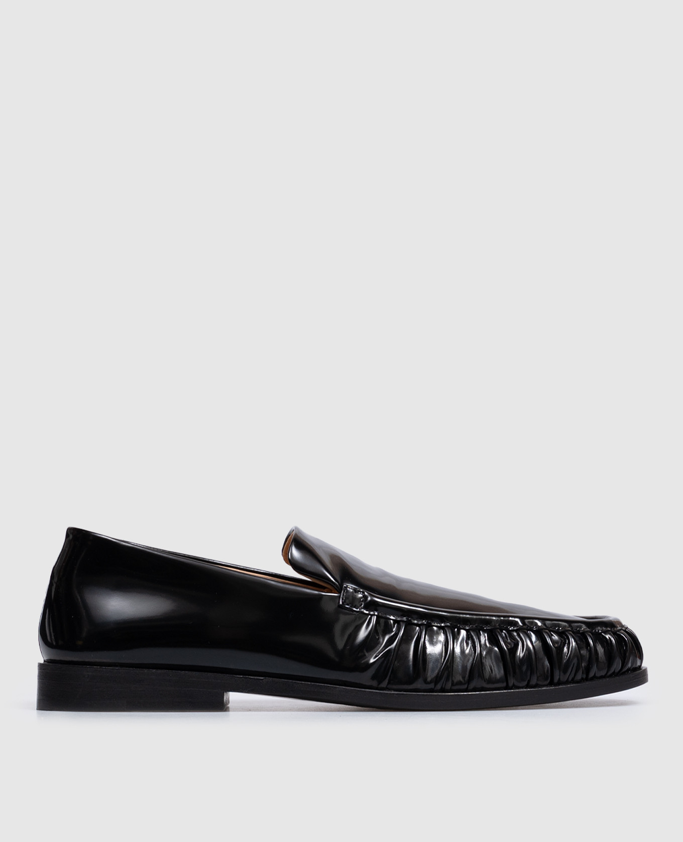

Black leather glossy loafers Mocassino Marsell
