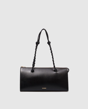 Jil Sander Black leather bag with logo print J07ZH0076P4841