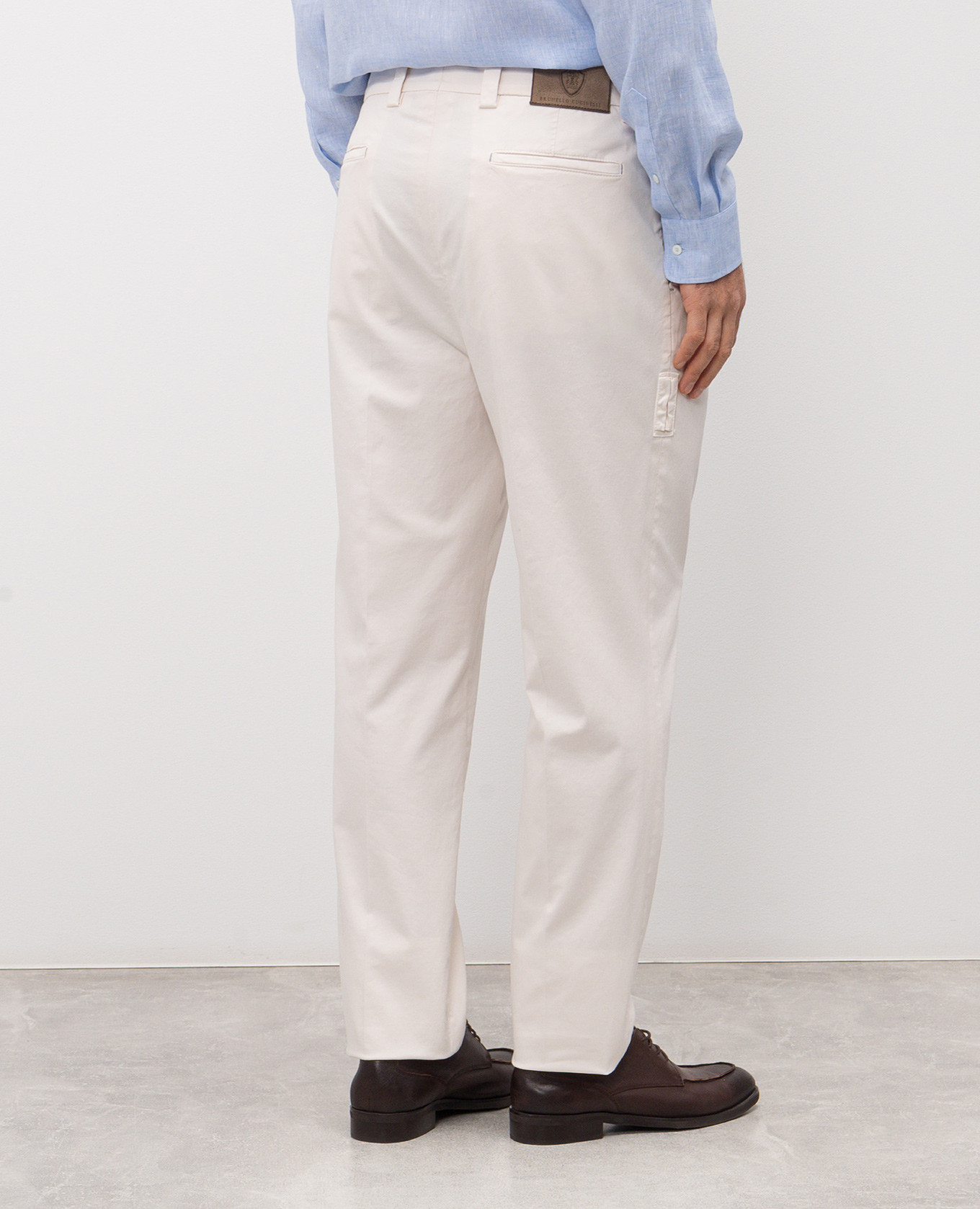 

White pants with a patch Brunello Cucinelli