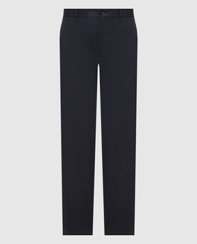 Agnona Navy blue linen pants T711U7YU3049