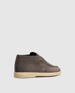 Stefano Ricci Brown suede desert boots with emblem UC62G4181SDP