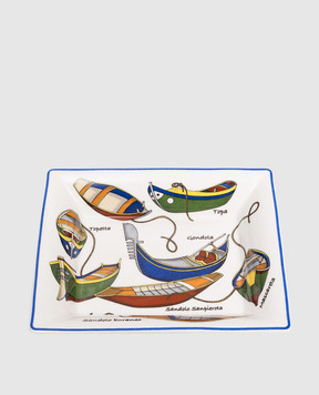 Geminiano Cozzi 1765 White porcelain rectangular trifle plate Venezia in a gift box AEBMC80209077