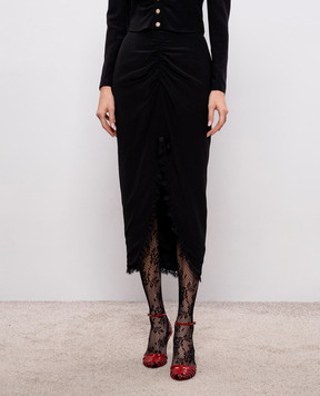 Alessandra Rich Black silk midi skirt FABX4283F3057