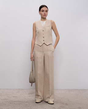 Peserico Beige linen vest A0303101920